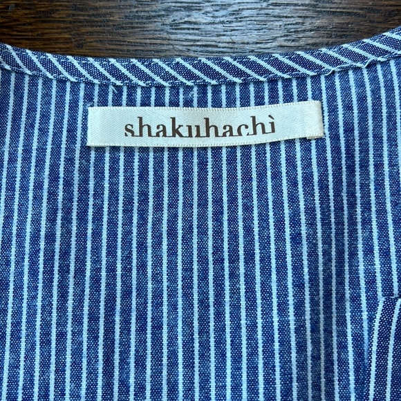 Shakuhachi Stripe Chambray Kaftan Top - Picture 12 of 14